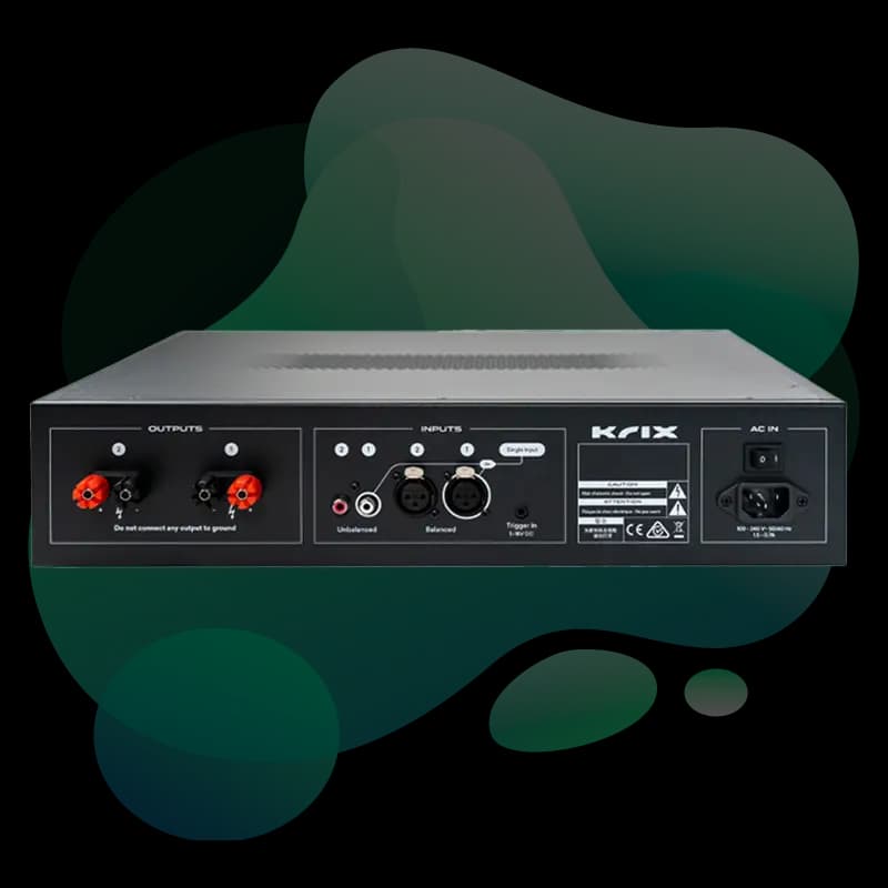 Krix KA-1100 amplifier side and three-quarter view
