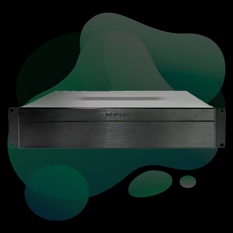 Krix KA-1100 amplifier rear panel showing balanced, unbalanced and speaker connections