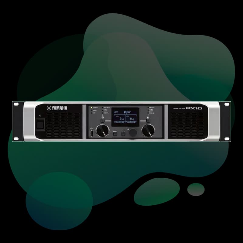 Yamaha PX10 2-channel power amplifier front panel view