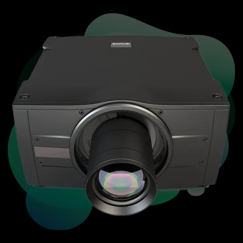 Barco Bragi CinemaScope RGB LED projector front view showing compact Pulse Series chassis