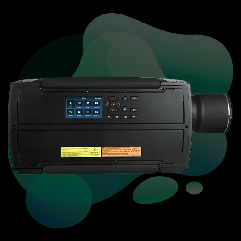 Barco Heimdall+ CinemaScope — top view showing compact chassis