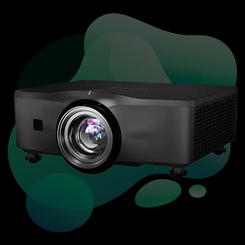 Christie 4K860-iS compact chassis side angle view