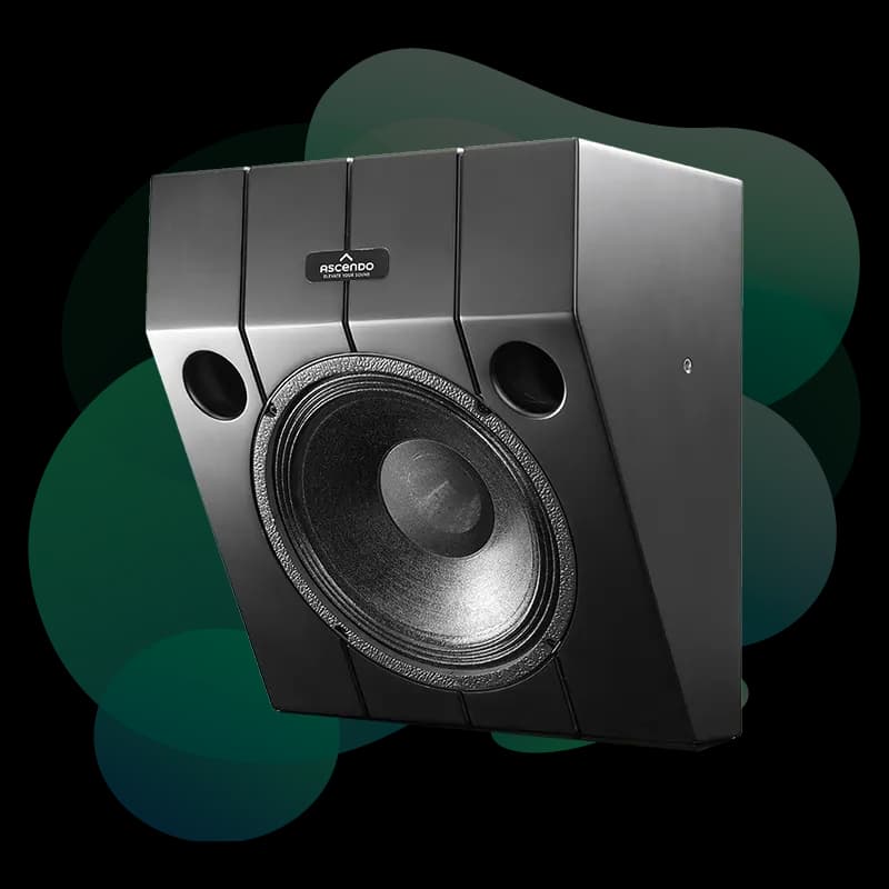 Ascendo THE10 Passive Wedge 30 angled enclosure front view