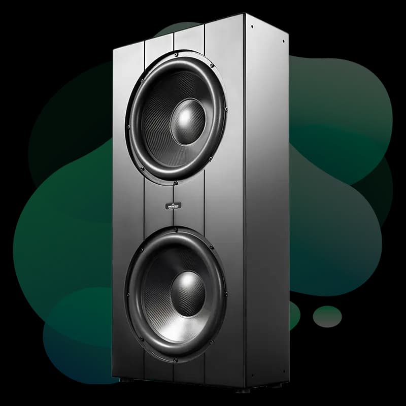 Ascendo THE18-2 Sub Pro Passive Sealed Shallow subwoofer front view showing dual drivers