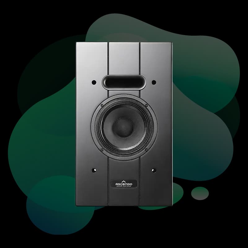 Ascendo THE6 Passive On Wall speaker side and mounting detail