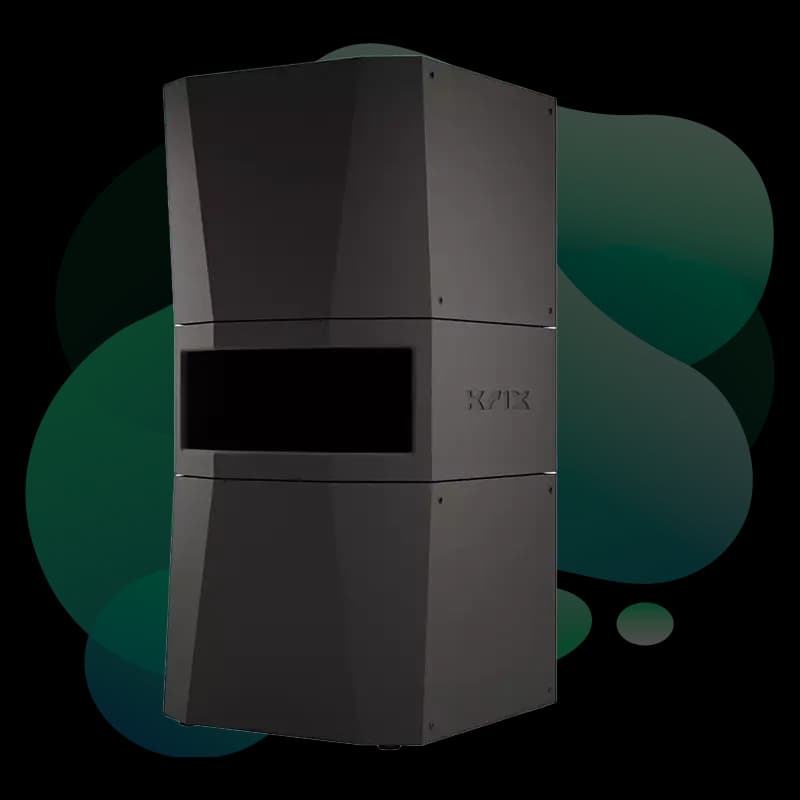 Krix UCX-218 showing dual driver configuration and enclosure detail