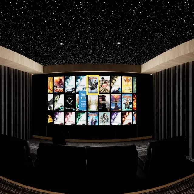 Veneer Bulkheads, a Kolosseum home cinema design visualisation