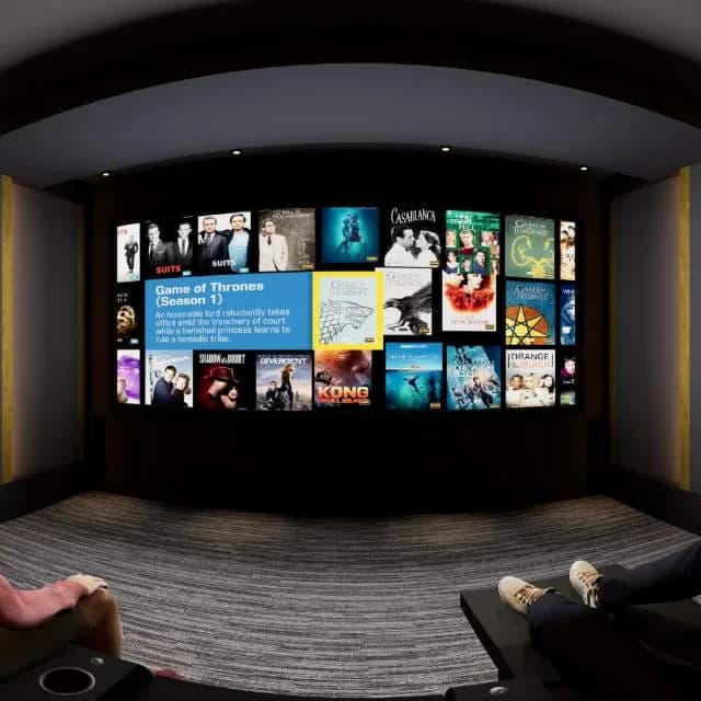 Golden Cascade, a Kolosseum home cinema design visualisation