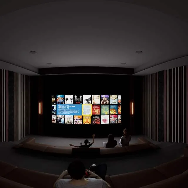Columns and Curtains, a Kolosseum home cinema design visualisation