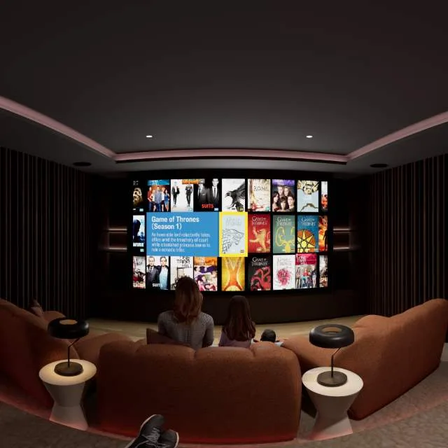 Curtain Bespoke, a Kolosseum home cinema design visualisation