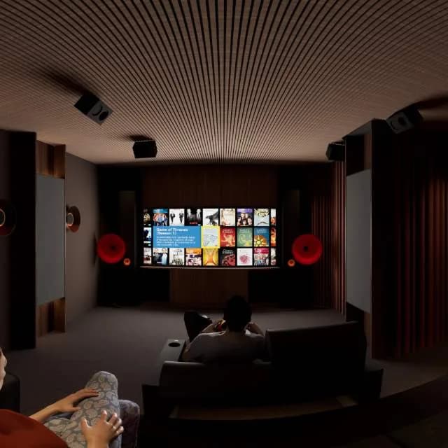 2 Channel — Multichannel Slats, a Kolosseum home cinema design visualisation