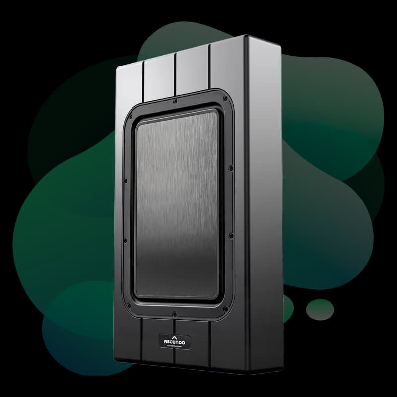 ASCENDO Panoramic Surface On Wall speaker in angled front view