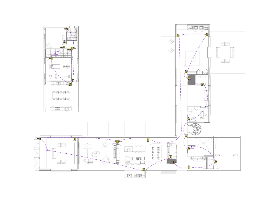 Whole-home keypad and lighting control floor plan