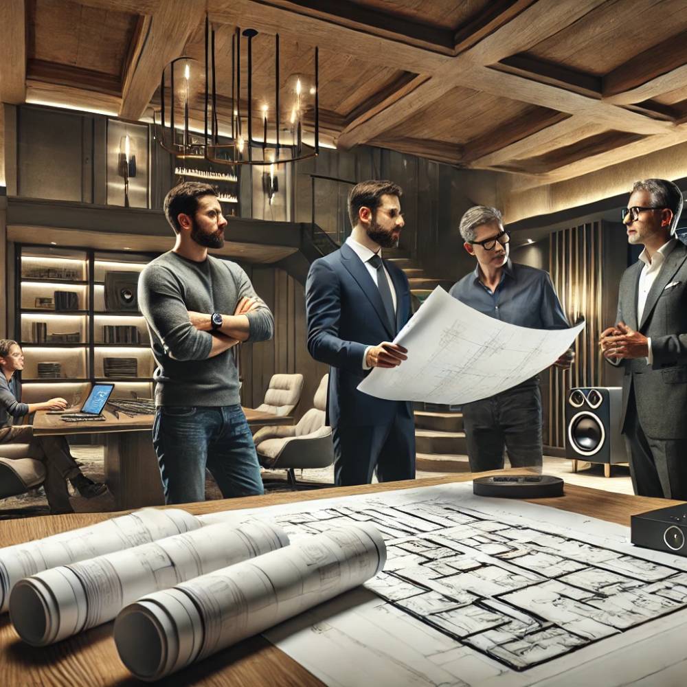Architect builder designer collaborate